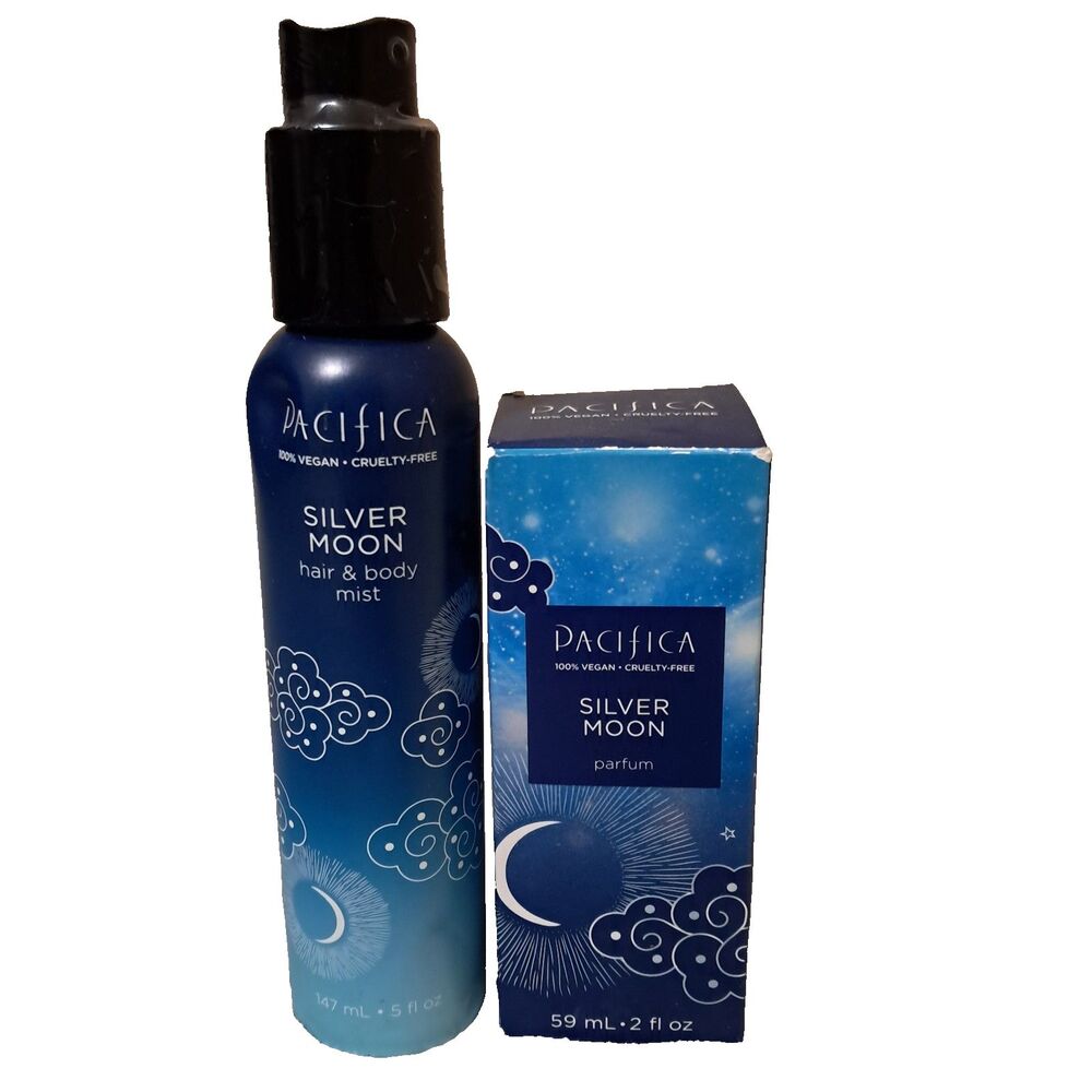 Pacifica silver moon Hair & Body Mist 5 oz and Parfum 2 oz Perfume 2 Pack